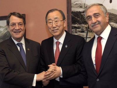 Ban came together with Akıncı and Anastasiades in Davos