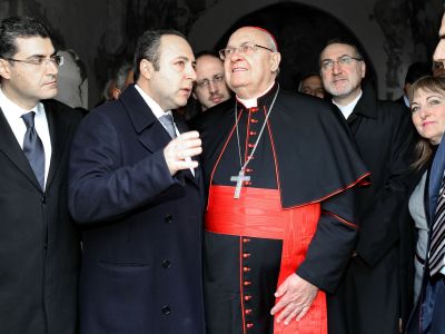 Cardinal Sandri prayed at the church in Gürpınar and Özhan