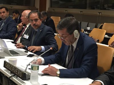 Ertuğruloğlu made a speech at the 23rd meeting of the Council of Ministers (COM) of the Economic Cooperation Organisation (ECO)