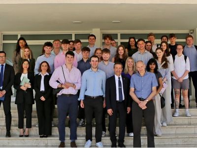 Foreign Minister Ertuğruloğlu receives students from Newcastle University and Girne American University