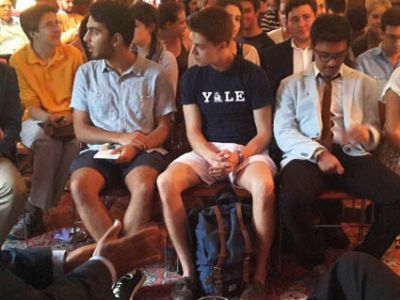 Foreign Minister Nami takes part in a panel discussion at Yale University