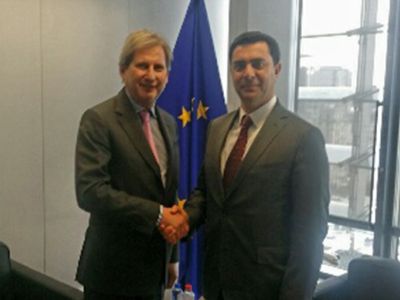 Minister Nami meets with EU Commissioner for Enlargement, Hahn
